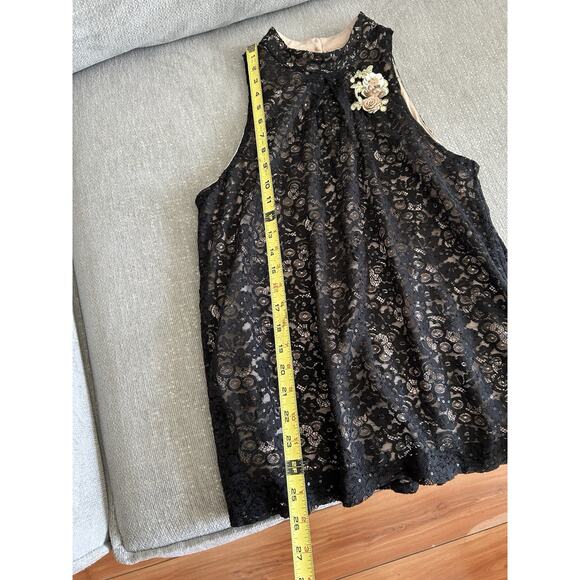 Vitg Sheer Lace Whimsygoth Fairy Goth Top Sequin Floral Applique Sleeveless XL - Picture 7 of 10